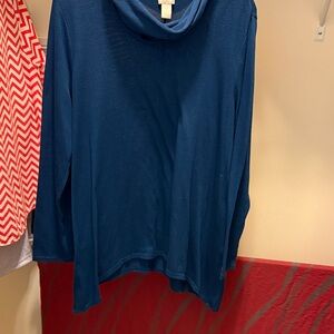 Chico's Deep Blue Cowl Neck Sweater